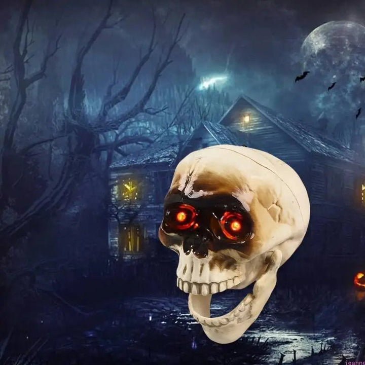 Animowana Czaszka Halloween z Migającymi Oczami