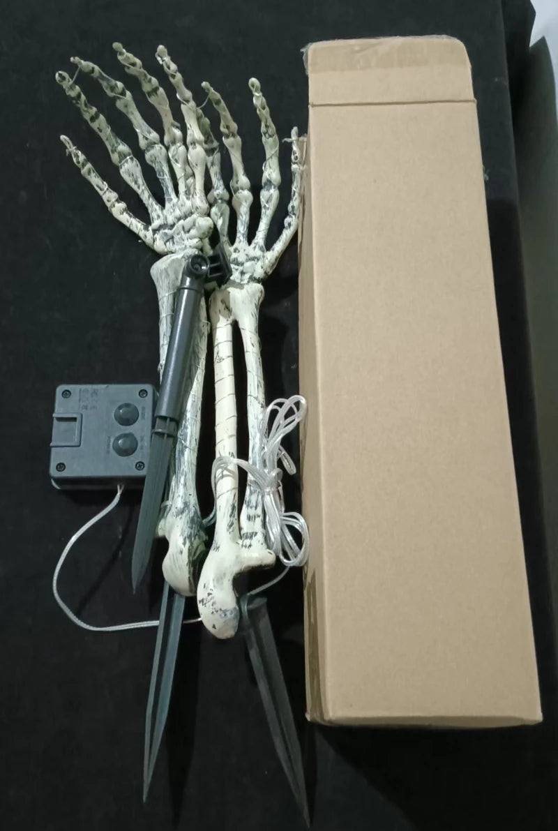 Halloweenowe Słoneczne Lampy w Kształcie Ręki Szkieletu