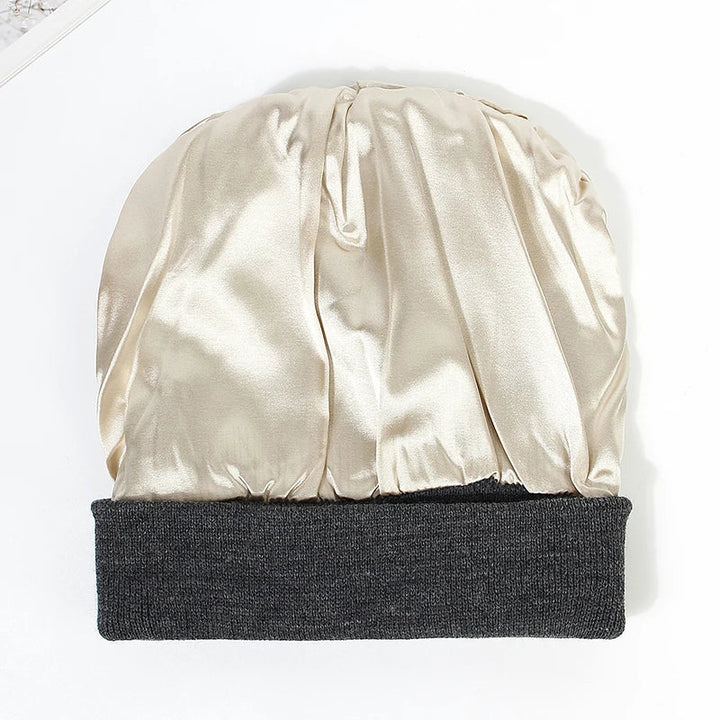 Czapka Beanie z Satynowym Wnętrzem dla Kobiet