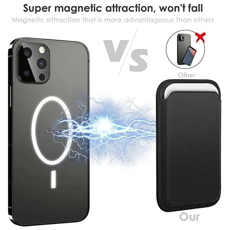 Magnetyczny Skórzany Portfel na Karty do iPhone&