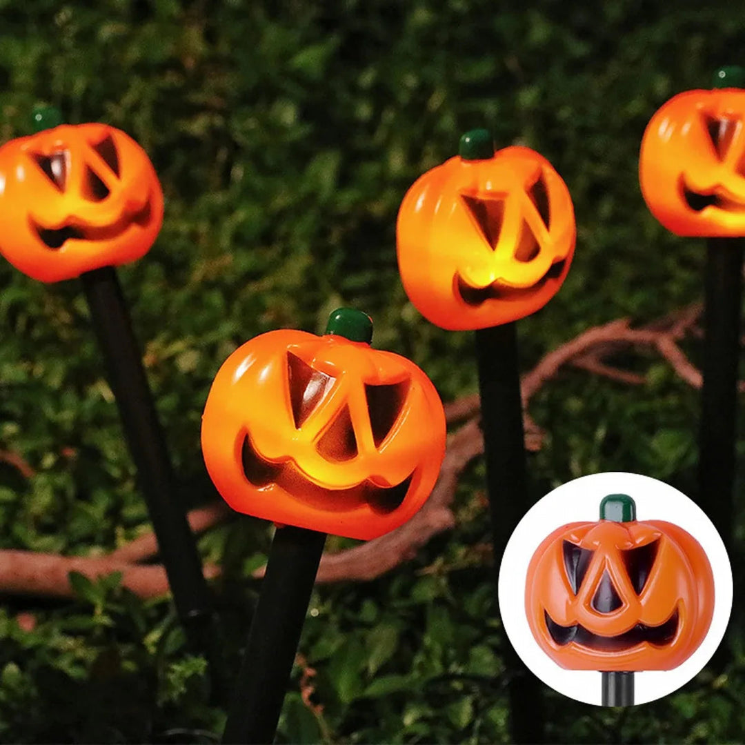 Oświetlony zestaw dekoracji solarnej z dynią i duchem na Halloween