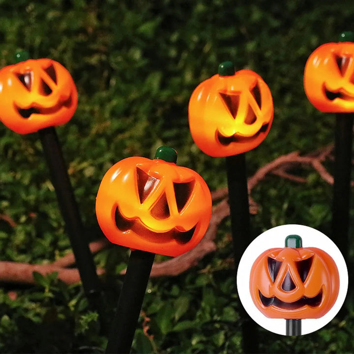 Oświetlony zestaw dekoracji solarnej z dynią i duchem na Halloween