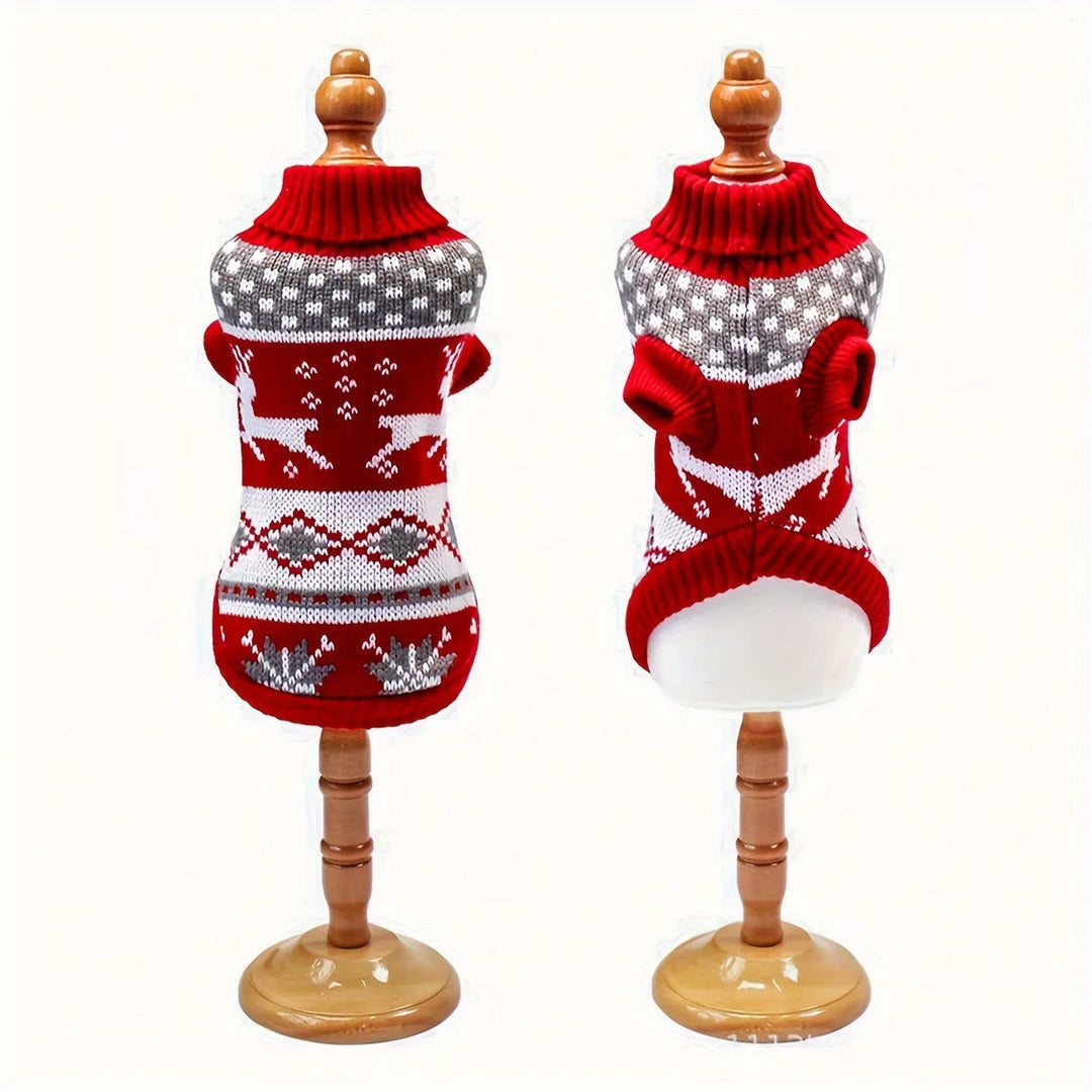 Sweter Bożonarodzeniowy dla Psów z Dzianiny dla Małych Zwierząt