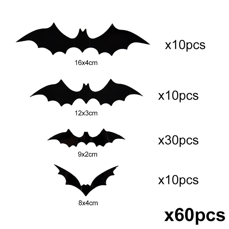 3D PVC Naklejki na Ścianę Nietoperze Halloween