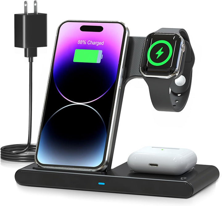 3 W 1 Bezprzewodowa Szybka Ładowarka Stojak Do iPhone&