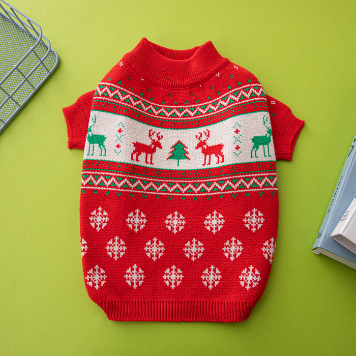 Domero Świąteczny sweter dla psa z reniferem lub choinką