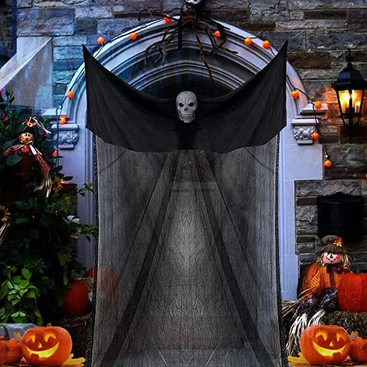 Dekoracja Halloween z Duchem na Zewnątrz z Maseczką Czaszki