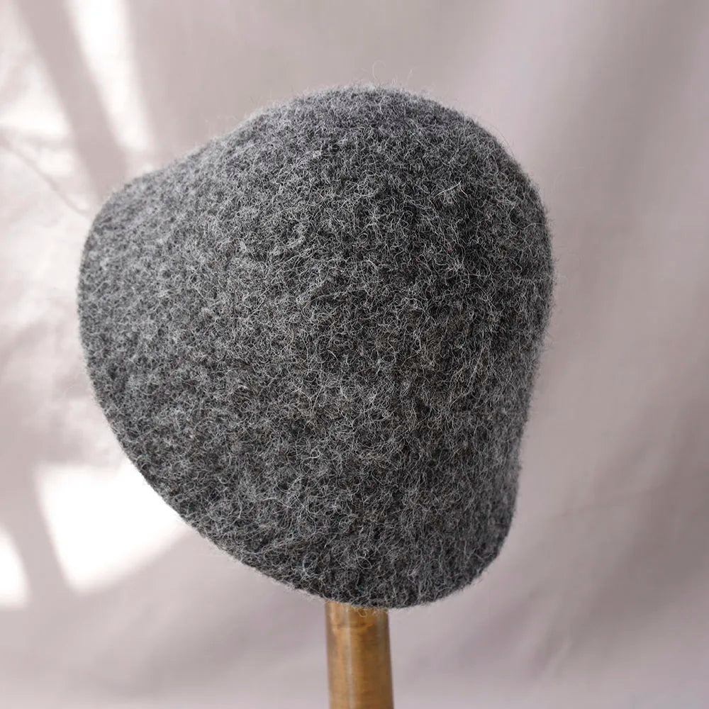 Damski Zimowy Wełniany Kapelusz Bucket