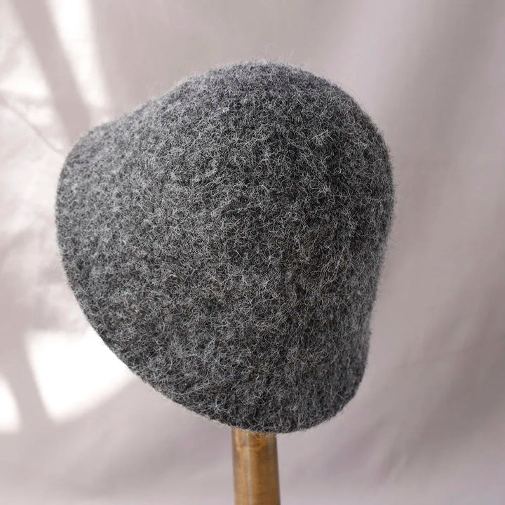 Damski Zimowy Wełniany Kapelusz Bucket