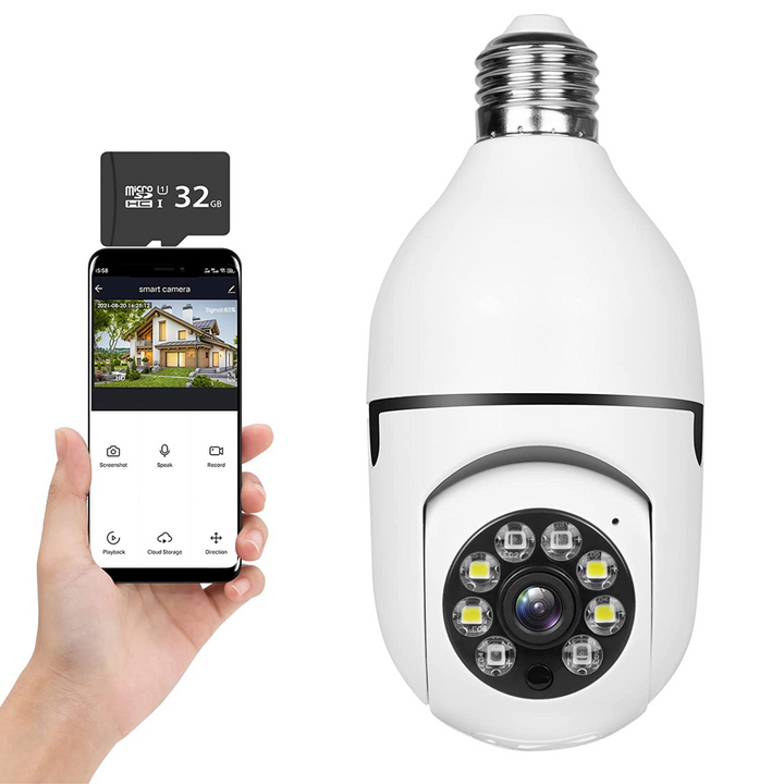 Inteligentna kamera bezpieczeństwa w żarówce WiFi do użytku wewnętrznego/zewnętrznego