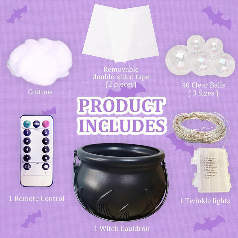 DIY Bąbelkujący Kociołek Czarownicy na Halloween do Użytku Wewnętrznego
