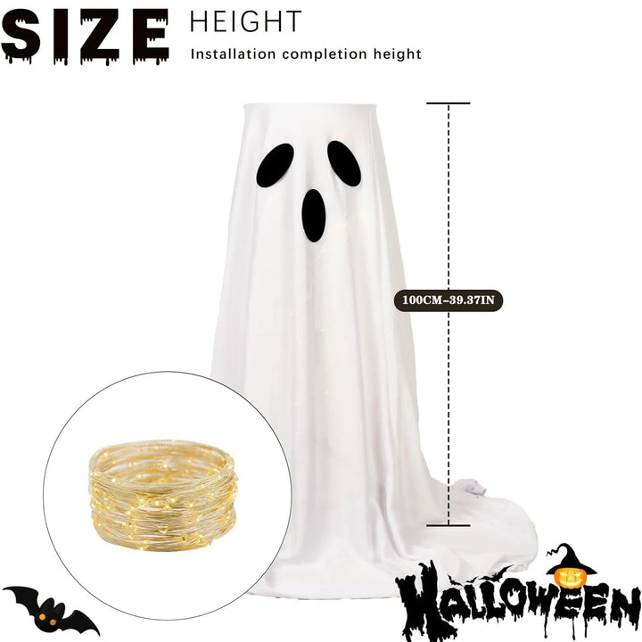 Oświetlony stojak na misę z cukierkami na Halloween z wzorem ducha