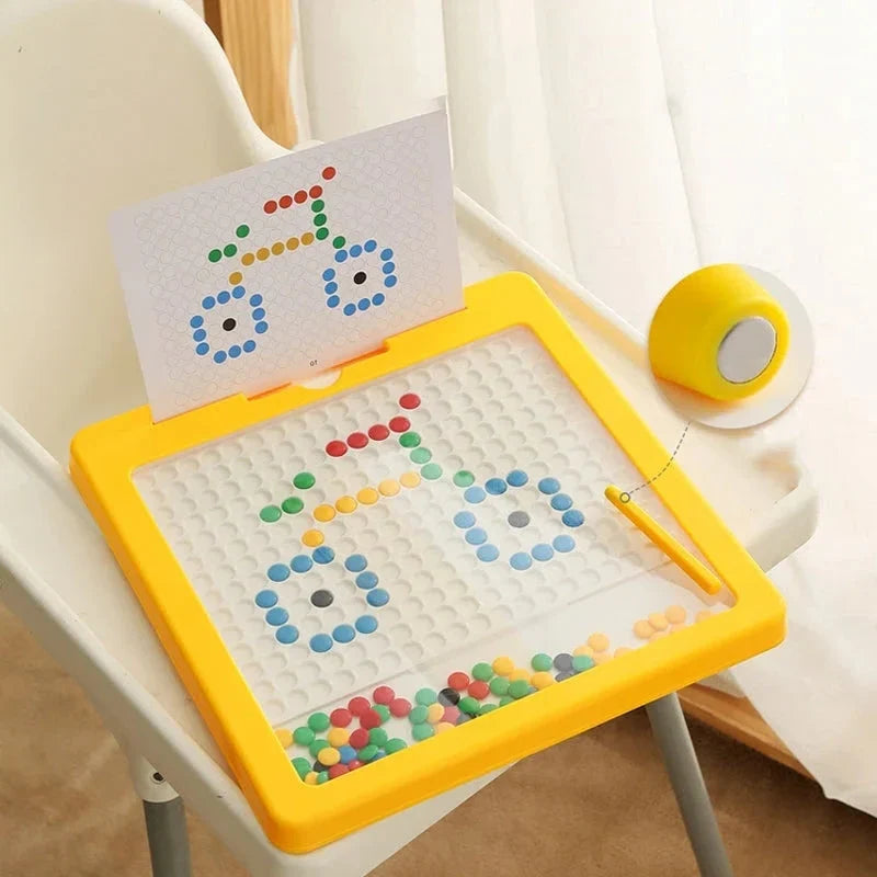 Duża Magnetyczna Tablica Rysunkowa dla Dzieci Montessori z Magnetycznymi Kropkami