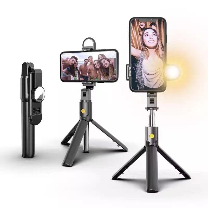 6 W 1 Bezprzewodowy Bluetooth Selfie Stick z Lampą Uzupełniającą