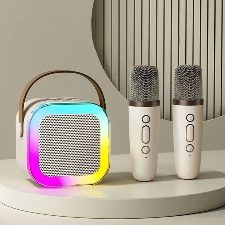 Przenośna maszyna karaoke z 2 mikrofonami
