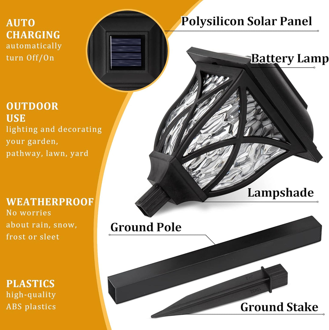 6 Pak LED Solarne Oświetlenie Ścieżek Ogrodowych Zewnętrznych