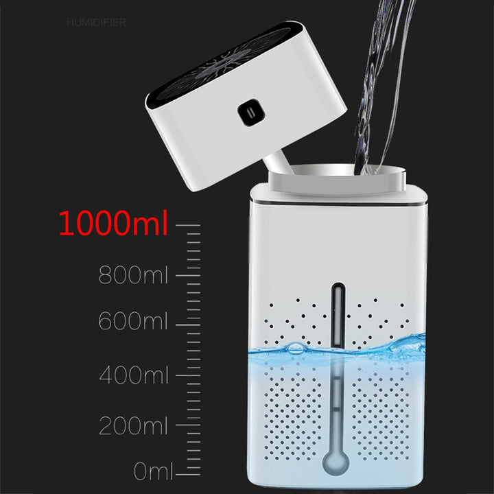 Nawilżacz powietrza 1000 ml z 7 kolorami LED – cichy