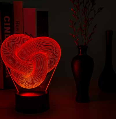 Świecąca akrylowa lampka 3D w kształcie pętli
