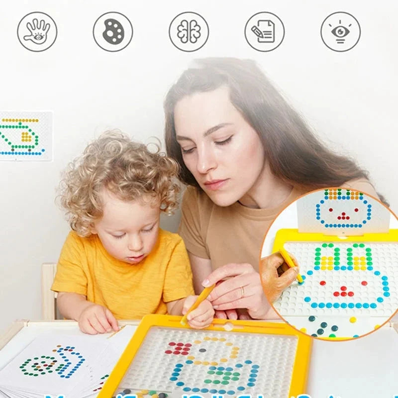 Duża Magnetyczna Tablica Rysunkowa dla Dzieci Montessori z Magnetycznymi Kropkami