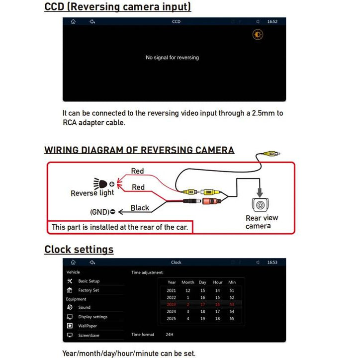 Radio samochodowe z ekranem dotykowym, Bluetooth i kamerą cofania