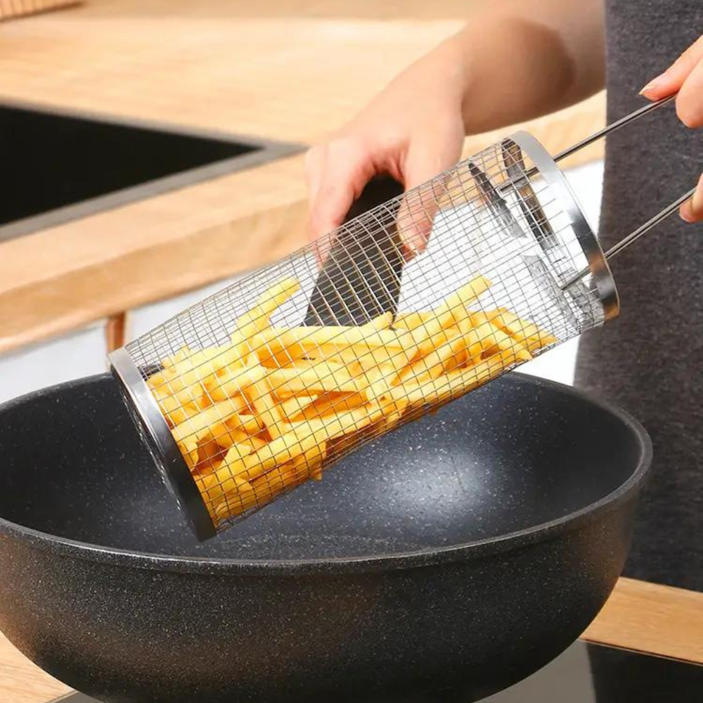 Koszyk do grillowania ze stali nierdzewnej