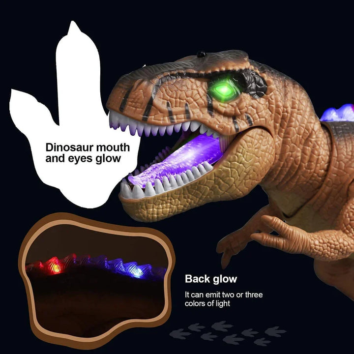 Zdalnie Sterowany Dinozaur T-Rex z Podświetleniem LED, Chodzący i Ryczący Realistyczny Zabawka Dinozaur