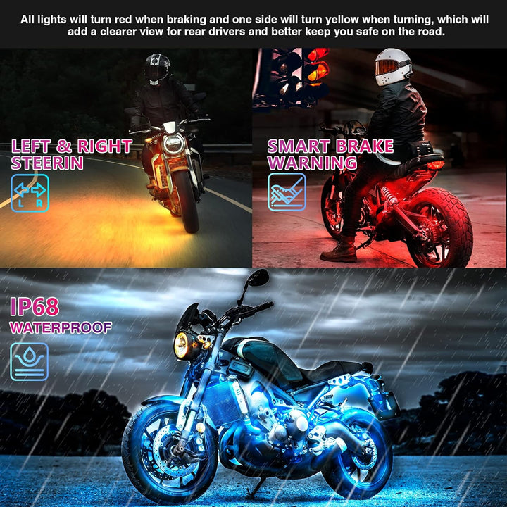 Zestaw Oświetlenia LED do Motocykla 12szt z Światłem Hamulca i Kierunkowskazem