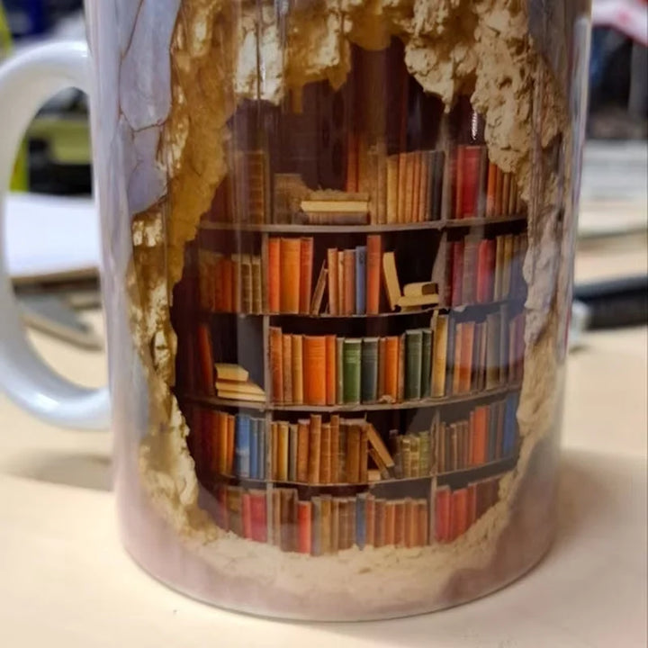 Kubek z Biblioteką 3D, Prezent dla Miłośników Książek