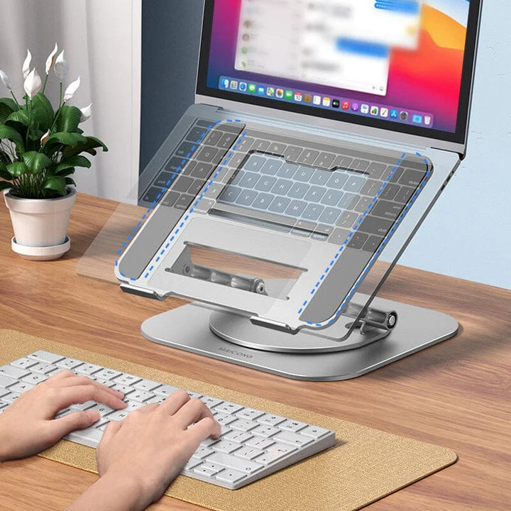 Stojak na laptopa z aluminium, obrotowy o 360 stopni