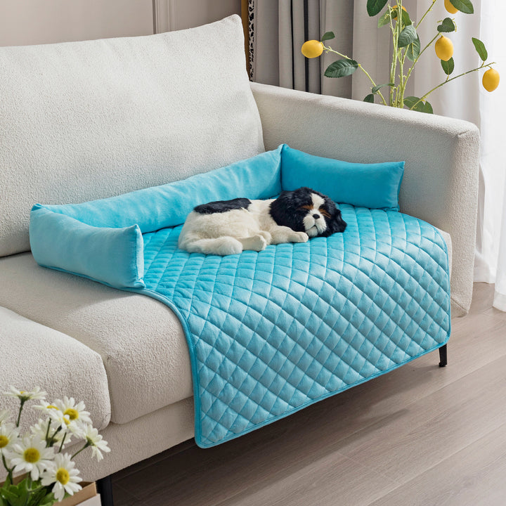 Legowisko dla dużego psa jak sofa – pluszowe, chroni meble