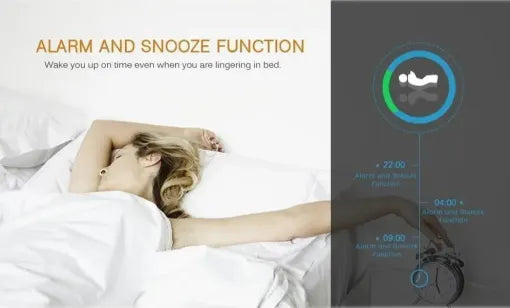 Cyfrowy Budzik Smart Mirror Zegar na Biurko Nocna Lampka