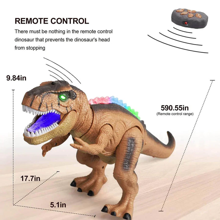 Zdalnie Sterowany Dinozaur T-Rex z Podświetleniem LED, Chodzący i Ryczący Realistyczny Zabawka Dinozaur