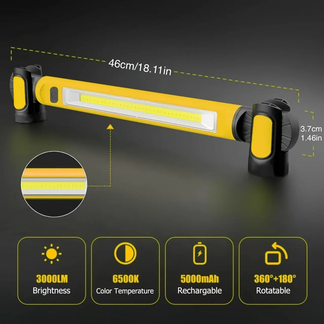 Ładowana lampa robocza LED z magnetyczną podstawą
