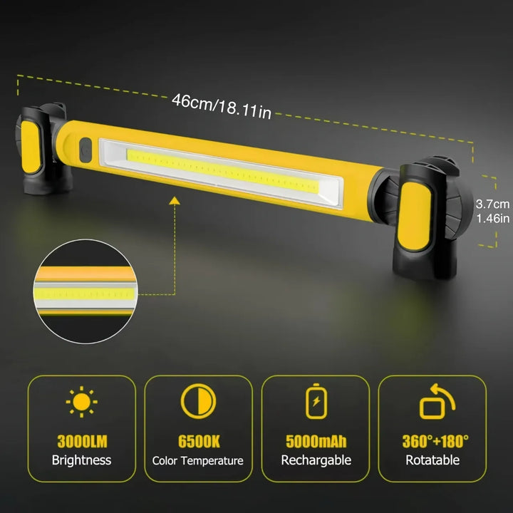 Ładowana lampa robocza LED z magnetyczną podstawą