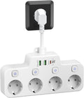 Listwa zasilająca montowana na ścianie z niezależnym włącznikiem - 2 USB A i 1 USB C