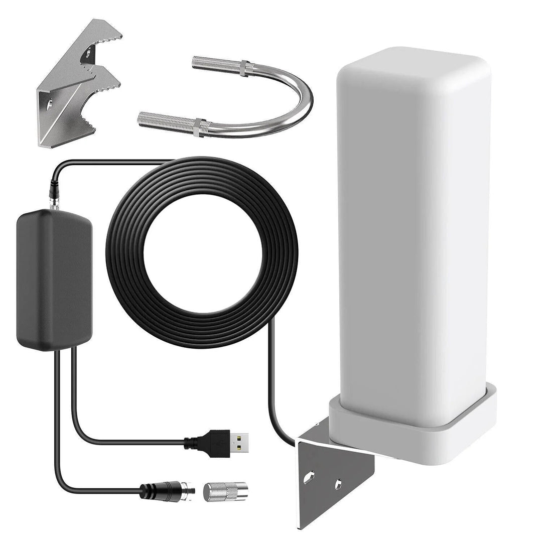 Antena Premium Extra Zasięg 360° 2025 HDTV Zewnętrzna Antena Wzmacniana Zasięg 460 Mil