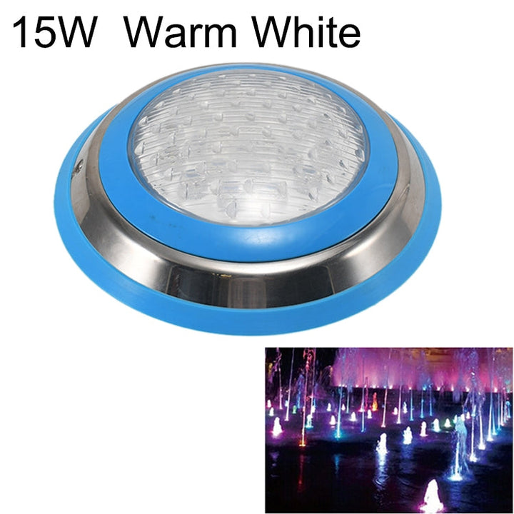 15W LED Stalowa Lampa Basenowa Montowana na Ścianie, Podwodna Lampa do Krajobrazu
