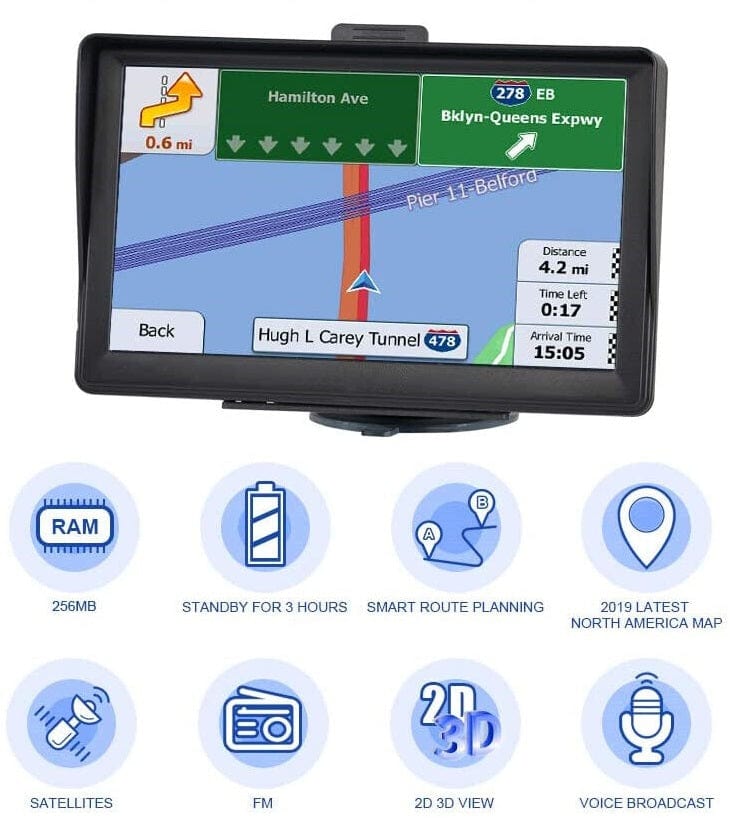 System nawigacji GPS 7 cali do samochodu i ciężarówki