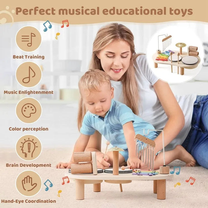 Drewniana Stacja Muzyczna - Kreatywna Muzyczna Zabawa dla Maluchów