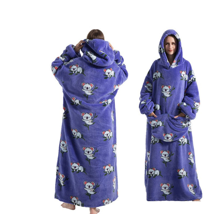 Długi Noszony Kocowy Hoodie