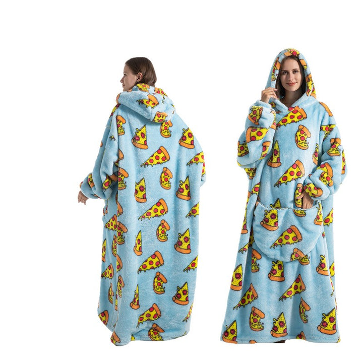 Długi Noszony Kocowy Hoodie