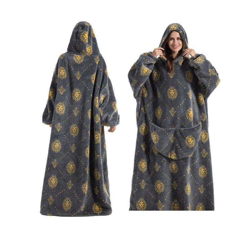Długi Noszony Kocowy Hoodie
