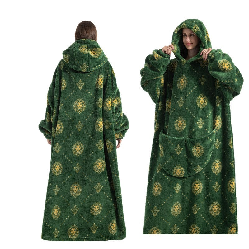 Długi Noszony Kocowy Hoodie