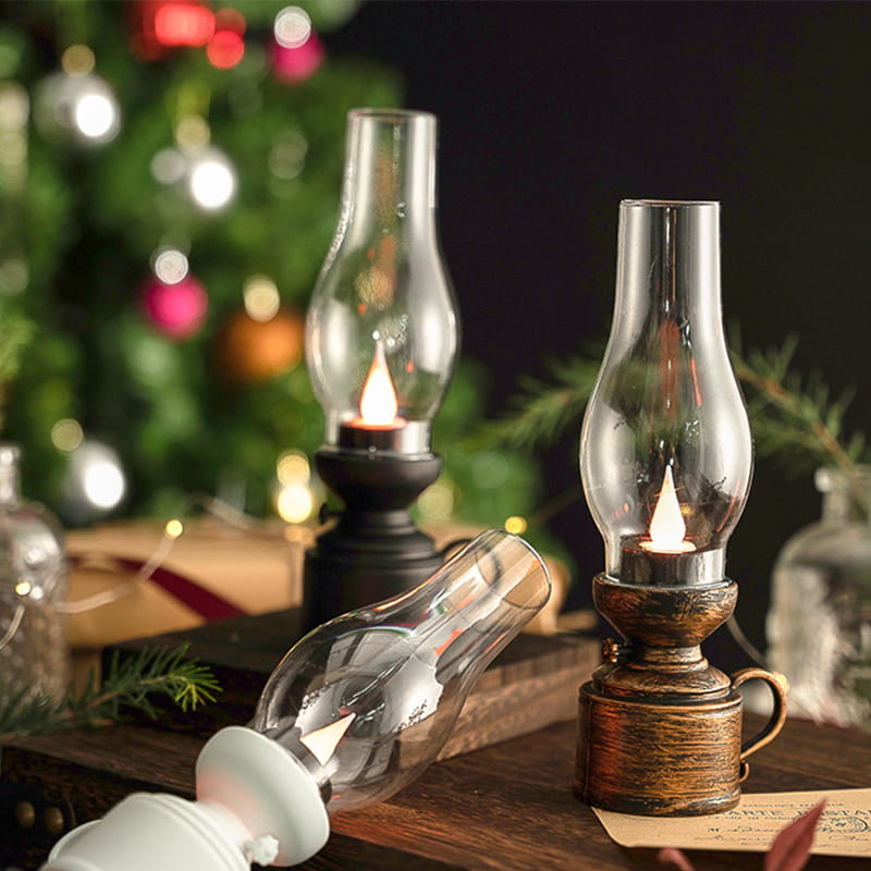 Lampka naftowa LED w stylu vintage, elektroniczna świeca kołysząca