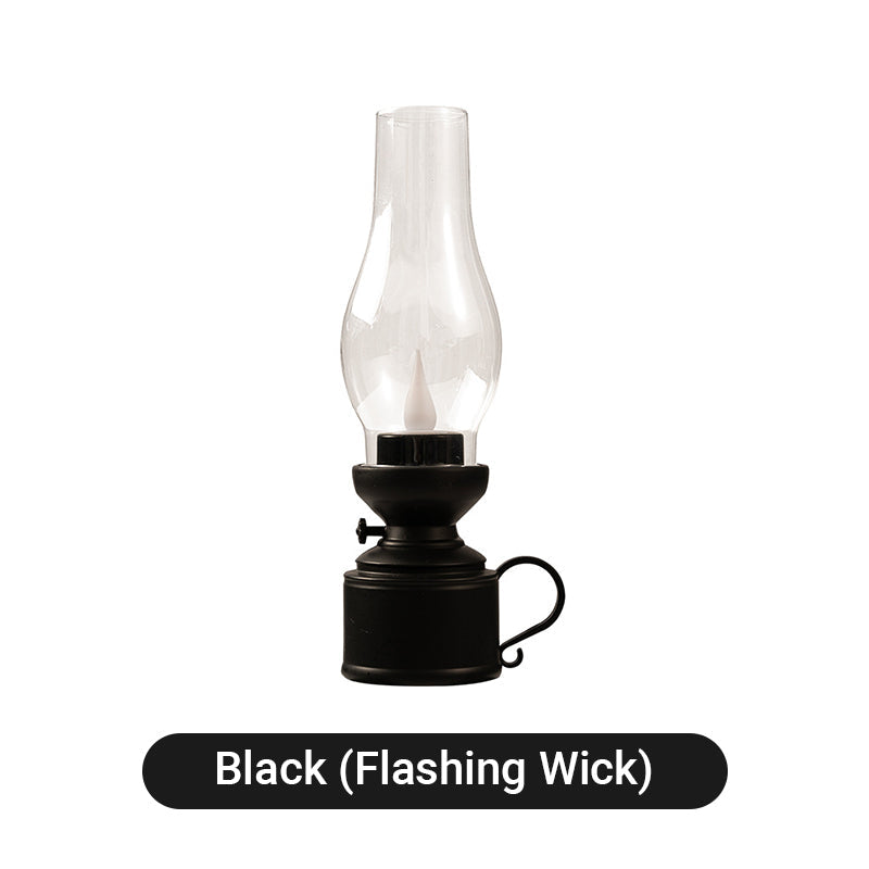 Lampka naftowa LED w stylu vintage, elektroniczna świeca kołysząca