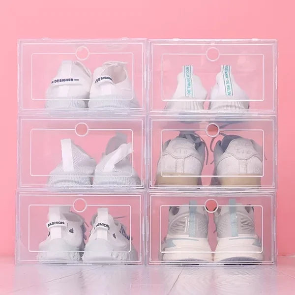 6-częściowy przezroczysty pojemnik na buty, plastikowy organizer