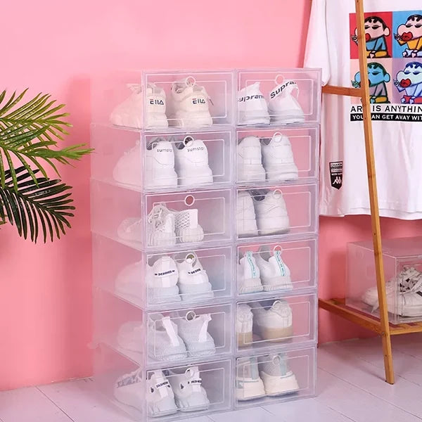 6-częściowy przezroczysty pojemnik na buty, plastikowy organizer