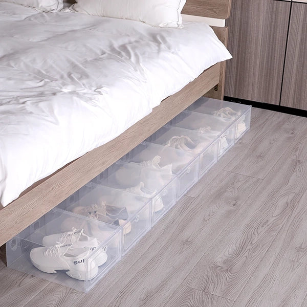 6-częściowy przezroczysty pojemnik na buty, plastikowy organizer