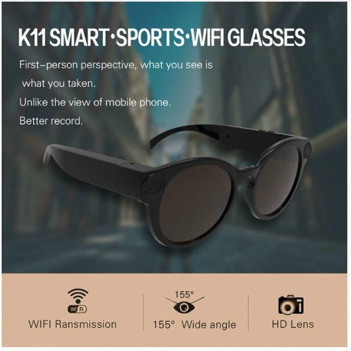 Okulary rowerowe z kamerą mini WiFi HD 1080P DVR rejestrator wideo i audio