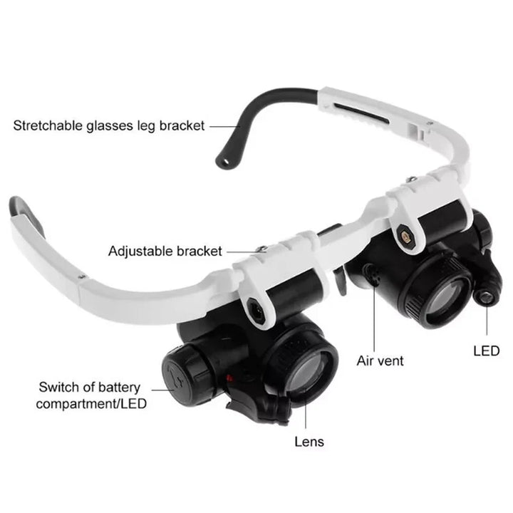 Lupa Okulary LED 8x 15x 23x